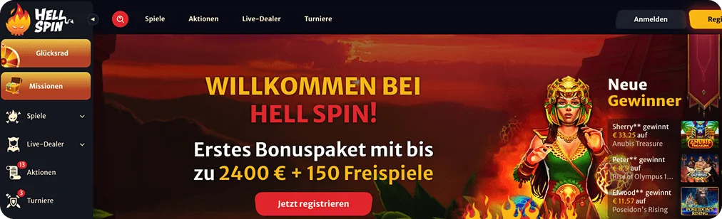 hell spin lobby casino
